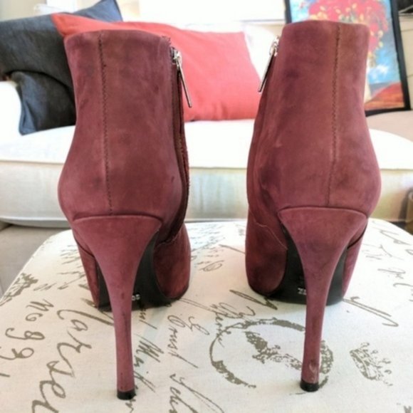 Excellent Cond. SCHUTZ Burgundy Ankle Boots Size 9 - Picture 5 of 7